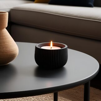 Porta Velas Tealight Minimalista con Relieve Integrado