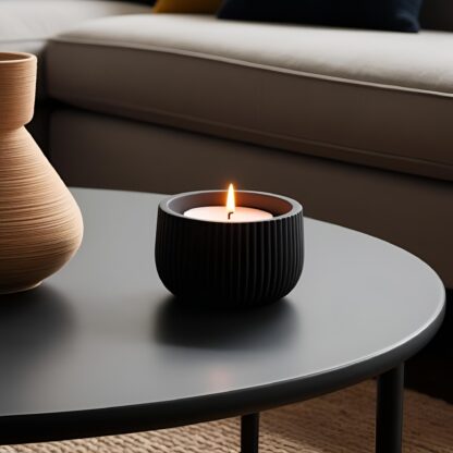 Porta Velas Tealight Minimalista con Relieve Integrado