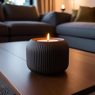 Porta Velas LED con Diseño Acanalado Vertical