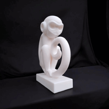 Escultura Mono Minimalista sobre Pedestal - Imagen 7