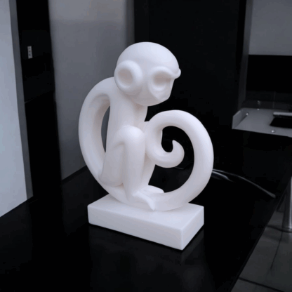 Escultura Mono Minimalista sobre Pedestal - Imagen 2
