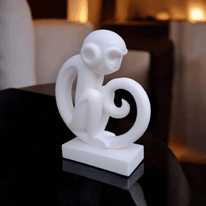 Escultura Mono Minimalista sobre Pedestal - Imagen 3