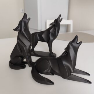 Escultura Lobo Aullando Minimalista (Hermano 1)