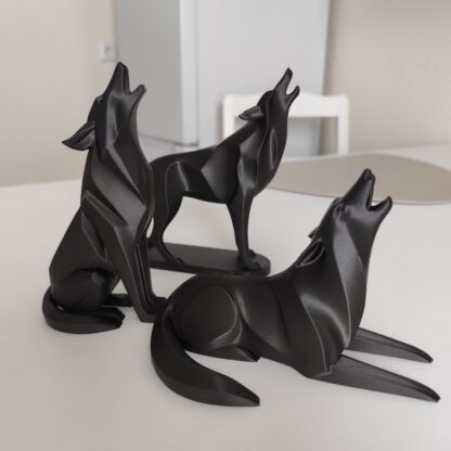 Escultura Lobo Aullando Minimalista (Hermano 2)
