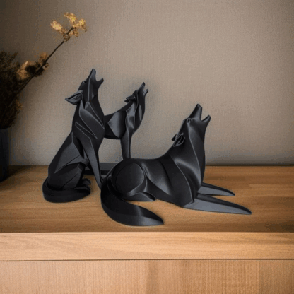 Escultura Lobo Aullando Minimalista (Hermano 2) - Imagen 11