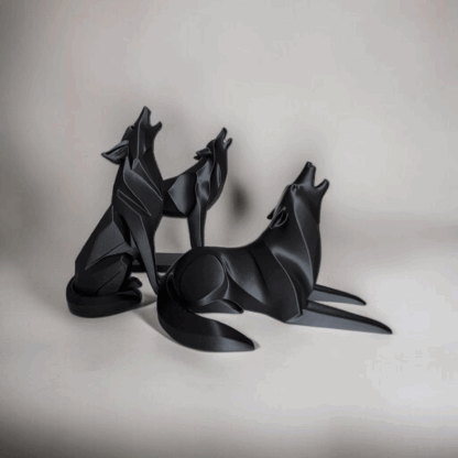 Escultura Lobo Aullando Minimalista (Hermano 2) - Imagen 13