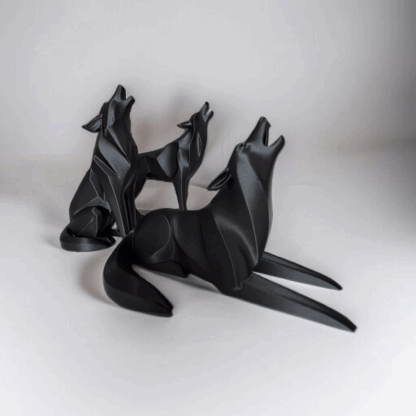 Escultura Lobo Aullando Minimalista (Hermano 2) - Imagen 14
