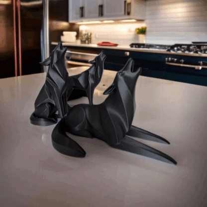 Escultura Lobo Aullando Minimalista (Hermano 2) - Imagen 20