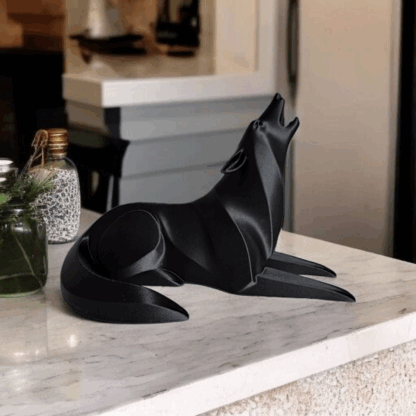 Escultura Lobo Aullando Minimalista (Hermano 2) - Imagen 24