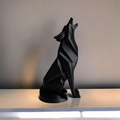 Escultura Lobo Aullando Minimalista (Hermano 2) - Imagen 3