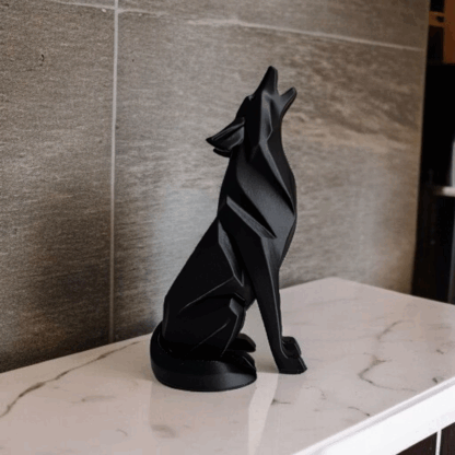 Escultura Lobo Aullando Minimalista (Hermano 2) - Imagen 4
