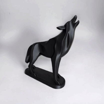 Escultura Lobo Aullando Minimalista (Hermano 2) - Imagen 5