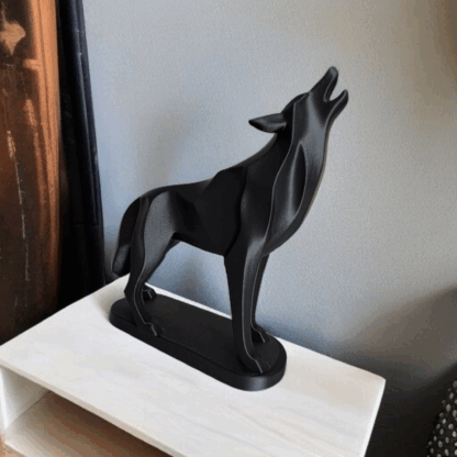 Escultura Lobo Aullando Minimalista (Hermano 2) - Imagen 6