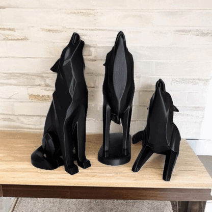 Escultura Lobo Aullando Minimalista (Hermano 2) - Imagen 7
