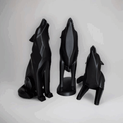 Escultura Lobo Aullando Minimalista (Hermano 2) - Imagen 8