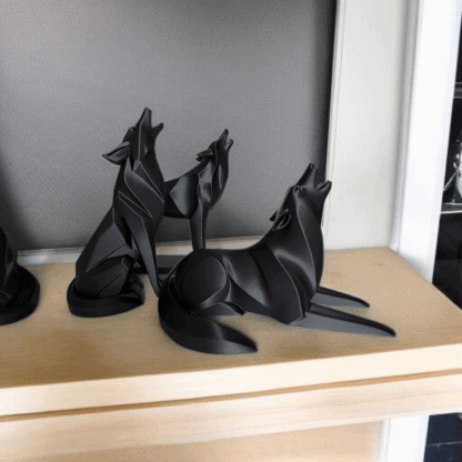 Escultura Lobo Aullando Minimalista (Hermano 2) - Imagen 9