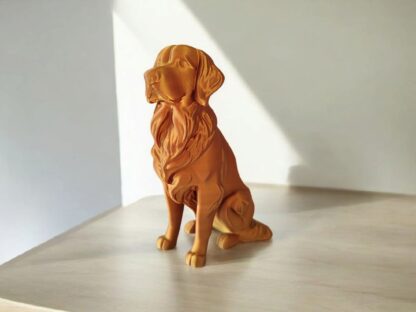 GoldenZen – Escultura Moderna de Golden Retriever
